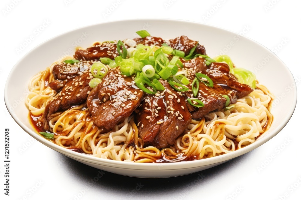 Beef teriyaki ramen spaghetti noodle pasta. Beef teriyaki ramen spaghetti noodle pasta.