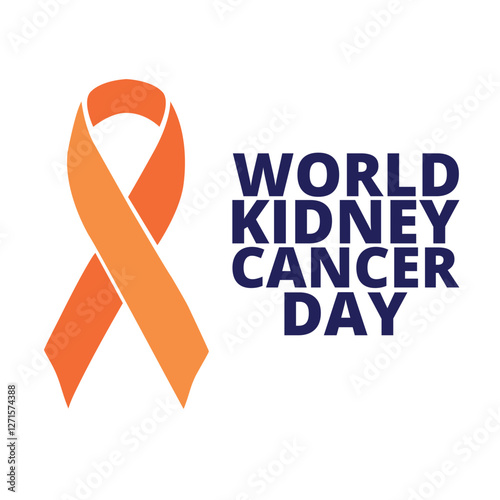 World kidney cancer day banner with an orange bow on a black background