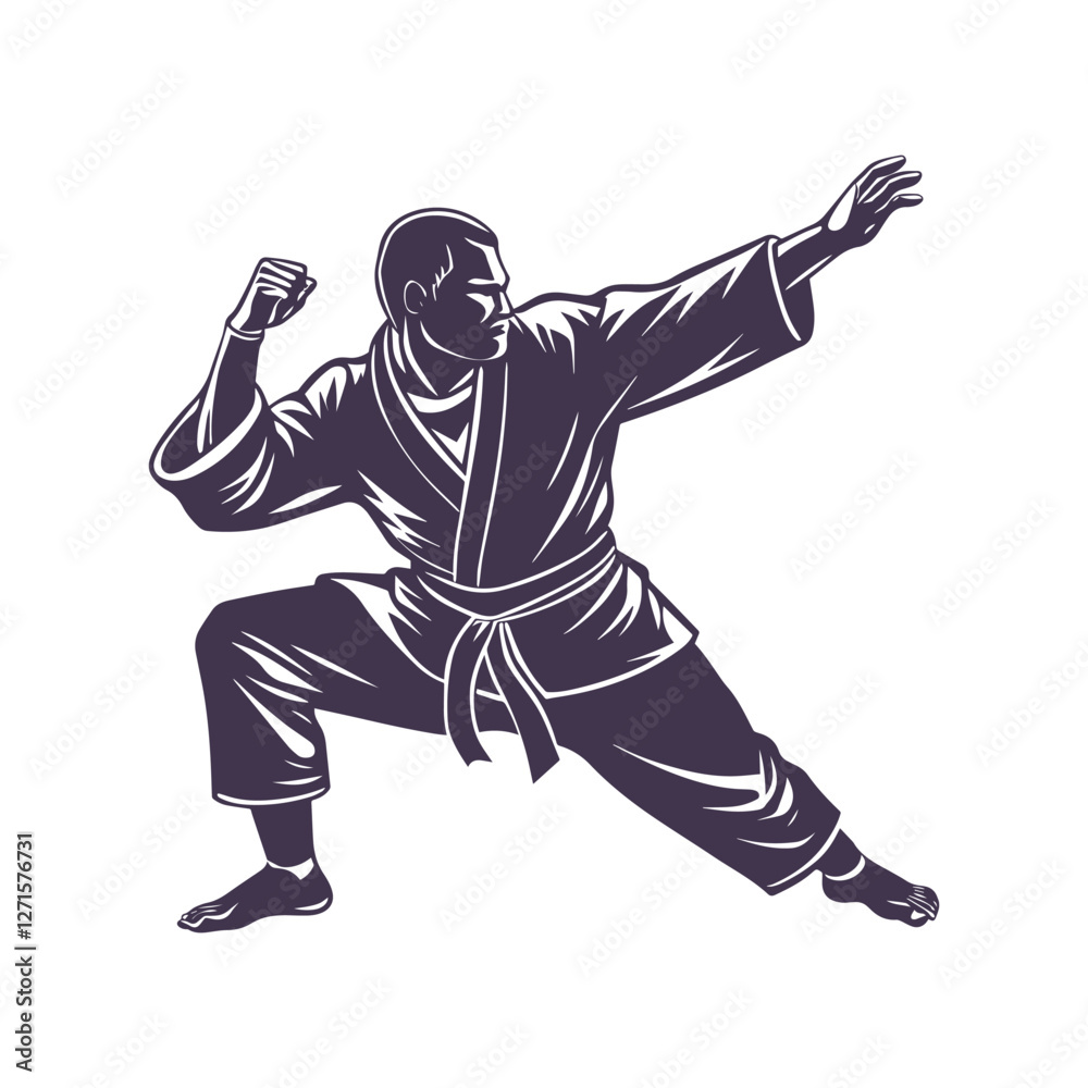 Dynamic Ju Jitsu Silhouette Vector Illustration Dynamic Ju Jitsu Silhouette Vector Illustration