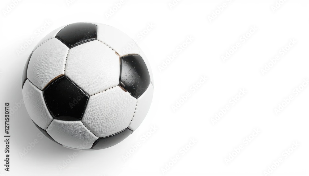 Classic Black and White Soccer Ball Isolated on a White Background for Sports and Recreation Themes Classic Black and White Soccer Ball Isolated on a White Background for Sports and Recreation Themes