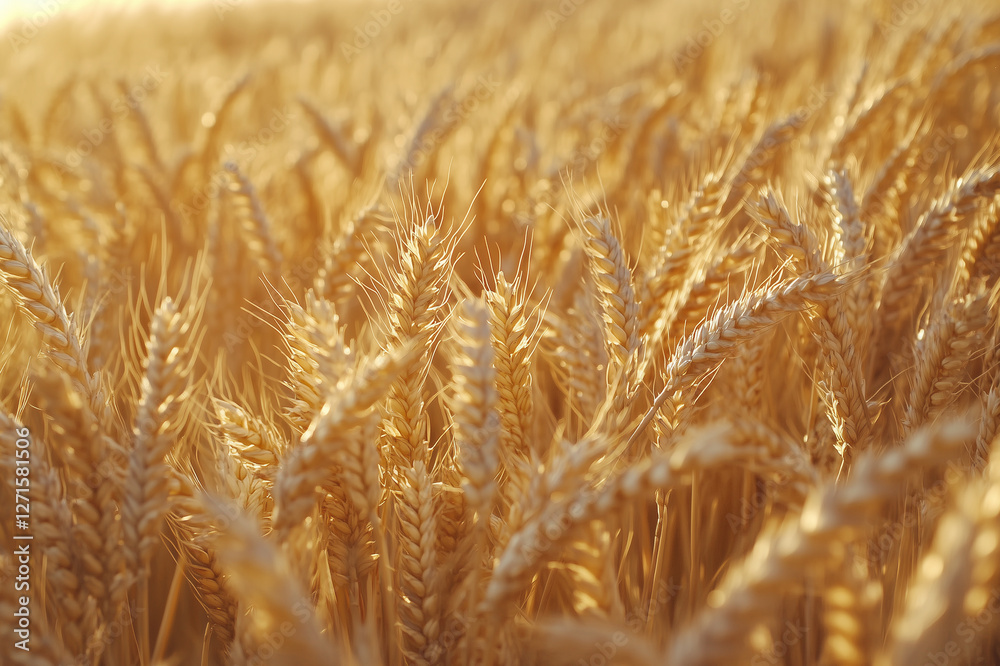 Gold wheat field. The idea of a rich harvest. Agriculture farm Gold wheat field. The idea of a rich harvest. Agriculture farm
