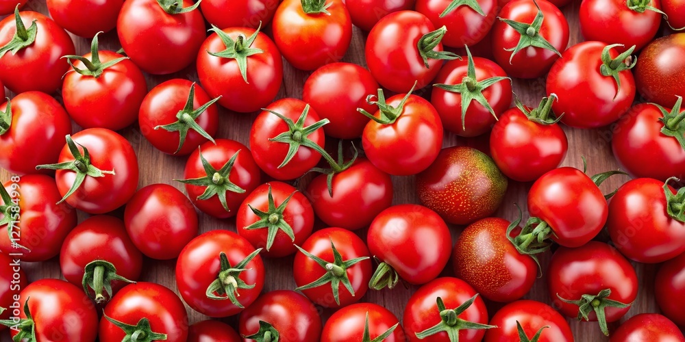 Aerial View of Ripe Tomatoes Isolated on White Background - Fresh Produce Stock Photo Aerial View of Ripe Tomatoes Isolated on White Background - Fresh Produce Stock Photo