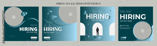 Join our team banners. We are hiring communication poster, help wanted advertising banner with speaker and vacant badge. Hr recruiting hire, vacancy job offer isolated vector signs set
