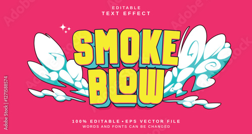 Editable text style effect - Smoke Blow text style theme.