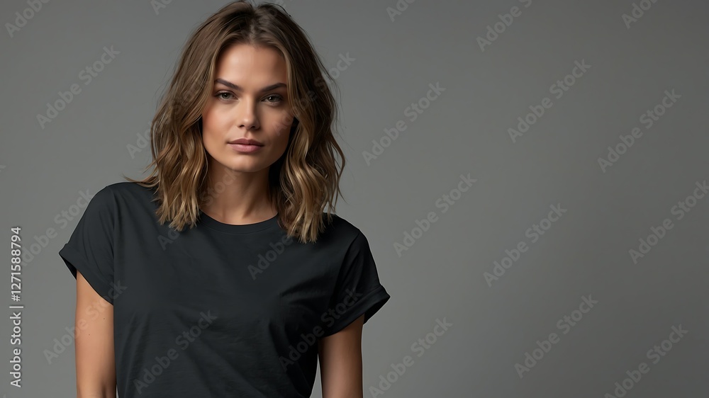 Mock Up Stylish Black T-Shirt for Casual Wear Mock Up Stylish Black T-Shirt for Casual Wear