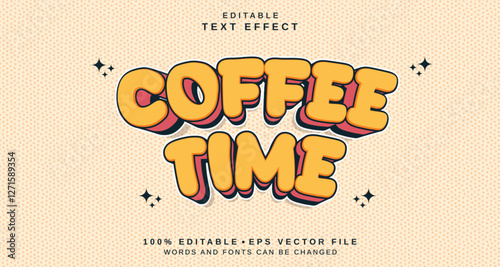 Editable text style effect - Coffee Time text style theme.