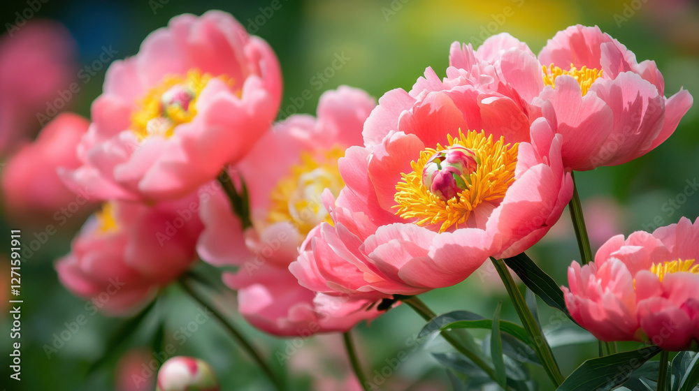A vibrant peony garden in full bloom, showcasing layers of delicate petals —ar 16:9 A vibrant peony garden in full bloom, showcasing layers of delicate petals —ar 16:9