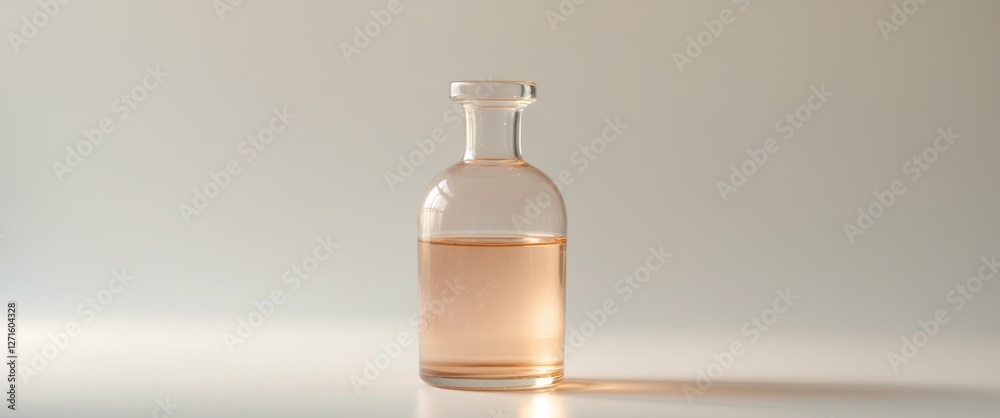 there is a glass bottle with a liquid inside of it there is a glass bottle with a liquid inside of it