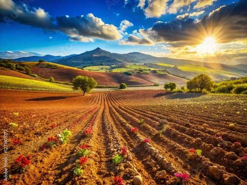 Andalusian Landscape: Macro Photography of Spanish Agricultural Field
