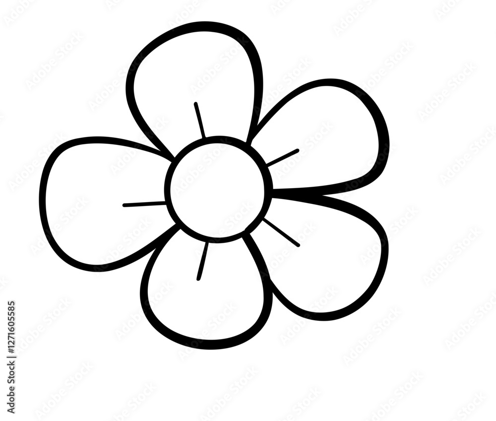 Hand drawn cute flower.Doodle flower vector. Hand drawn cute flower.Doodle flower vector.
