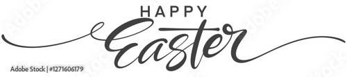 Happy easter lettering . Handmade calligraphy vector illustration. Easter day card
