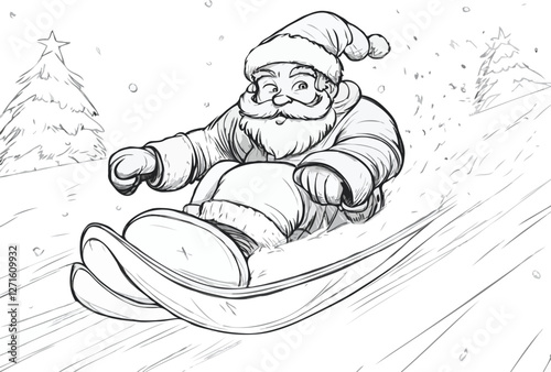 Santa clause on sledge 