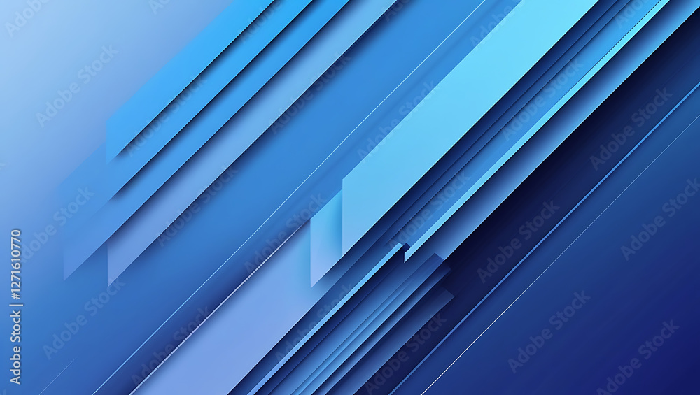 Abstract Geometric Shapes with Diagonal Lines and Blue Gradient – Futuristic Minimalist Design with 3D Effect Abstract Geometric Shapes with Diagonal Lines and Blue Gradient – Futuristic Minimalist Design with 3D Effect