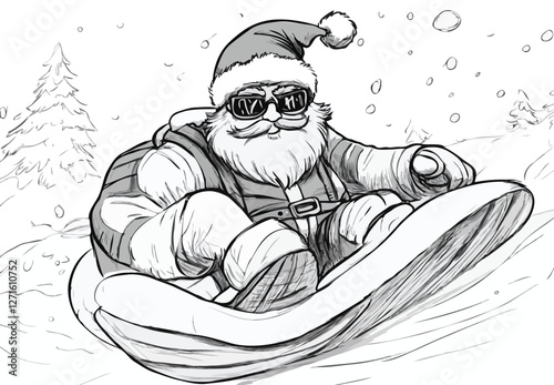 Santa clause on sledge 