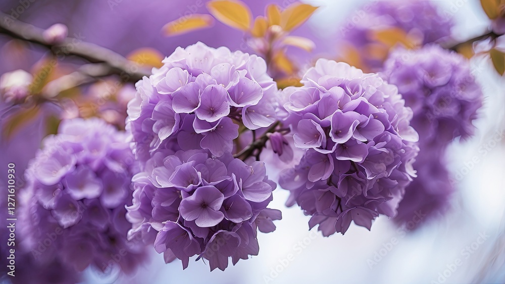 Jacaranda Tree's Purple Blossoms with Empty Space for Text Jacaranda Tree's Purple Blossoms with Empty Space for Text