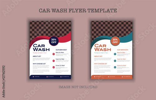 Car wash flyer design professional car service brochure design, car, service, repair, garage, foam, clean, shine, bubbles, automobile, drive, engine, a4 print ready template.
