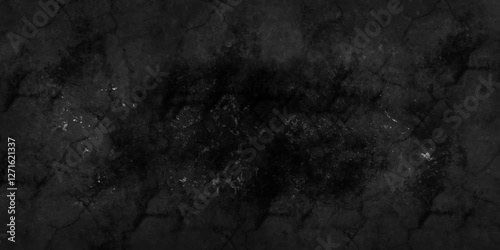 Abstract black grunge overly grains and concrete stone crack wall background. black slate stone wall background pattern with high resolution. black marble texture. black paper texture.