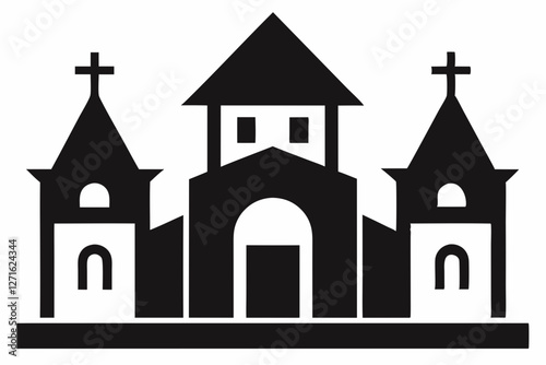 church silhouette vector illustration
