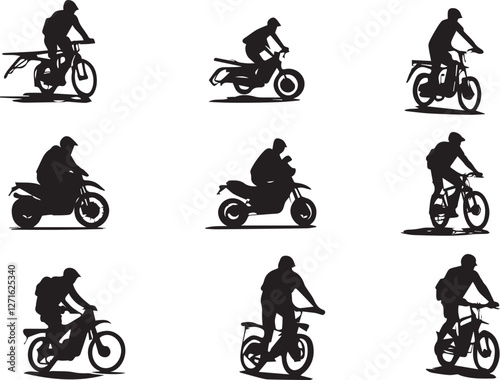 Silhouette of Riders on Bikes
