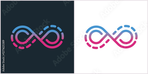 Creative infinity tech line. modern infinity logo design