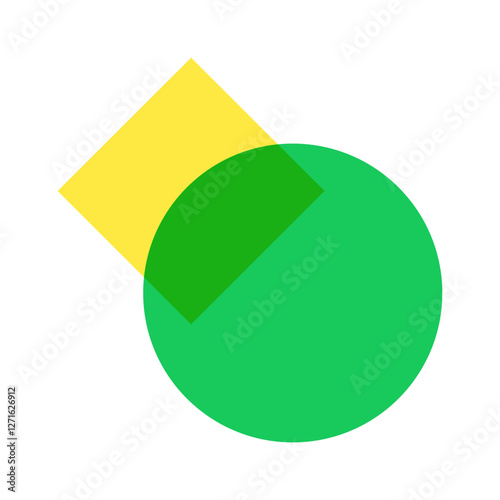 Circle square overlapping geometric elements