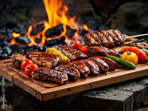 meat on the grill