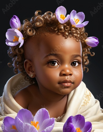 a cute little girl with colorful looks