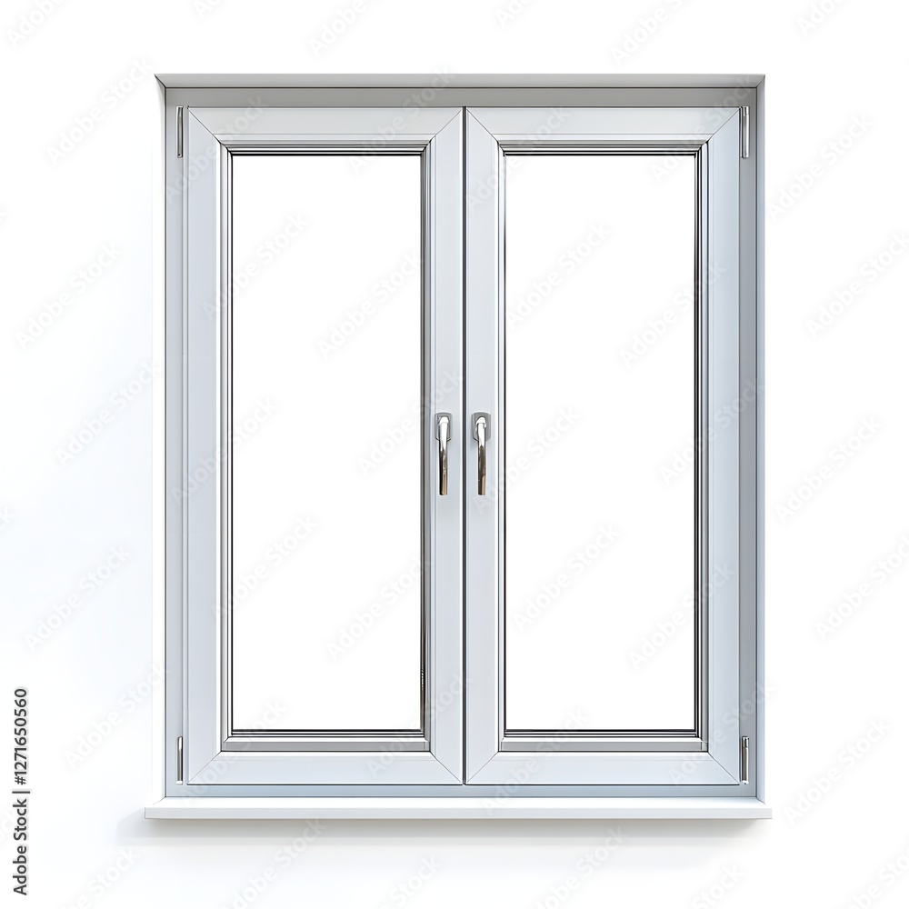 Highly Efficient Double Glazed Window in Isolated White Background Highly Efficient Double Glazed Window in Isolated White Background