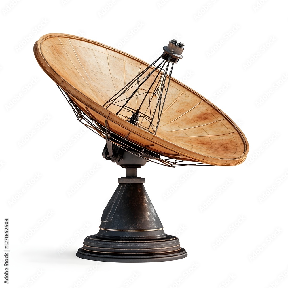 Satellite Dish Receiver Isolated on White Background for Futuristic Space Communication Satellite Dish Receiver Isolated on White Background for Futuristic Space Communication