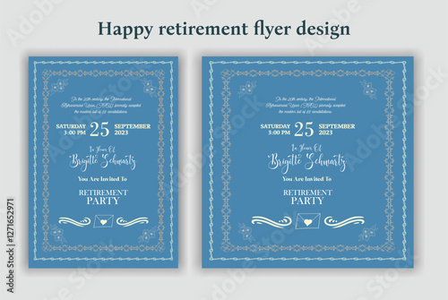 Retirement Flyer Design Template. Retirement Party Invitation Layout, square banner, and a4 poster, Retirement flyer template. Happy retirement party flyer design.