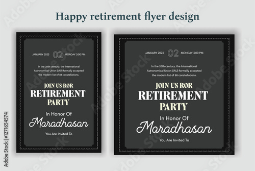 Retirement Flyer Design Template. Retirement Party Invitation Layout, square banner, and a4 poster, Retirement flyer template. Happy retirement party flyer design.