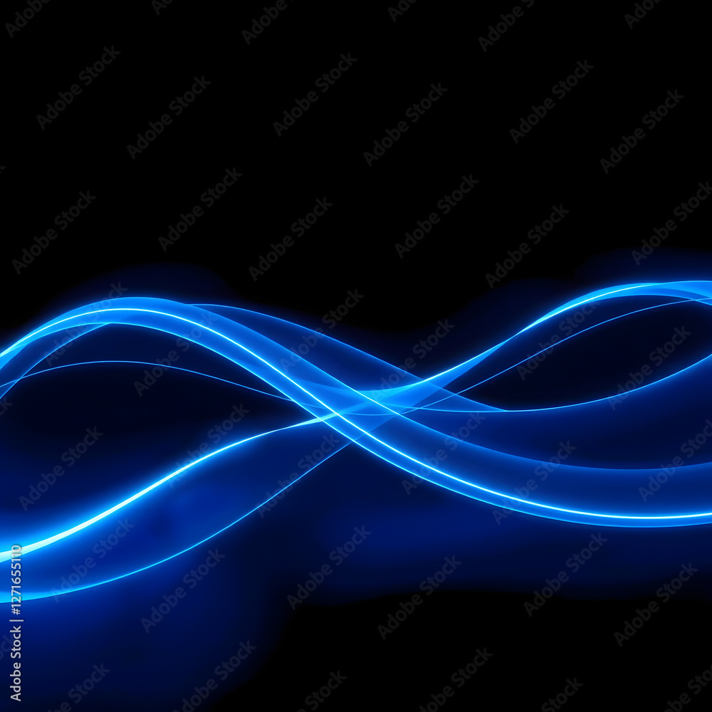 Fototapeta premium Blue abstract lines come together and define the direction, and technology background.