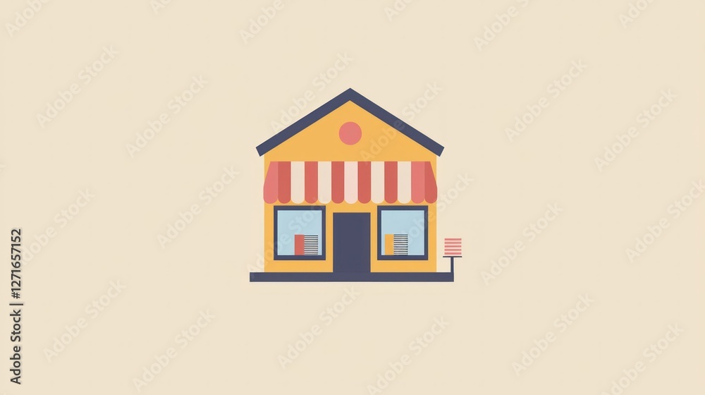 A simple, clean vector icon of a bookstore with a book and a small storefront. A simple, clean vector icon of a bookstore with a book and a small storefront.