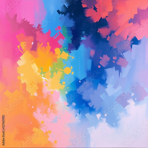 Dreamy acrylic painting Use Wealth to Change Future. 