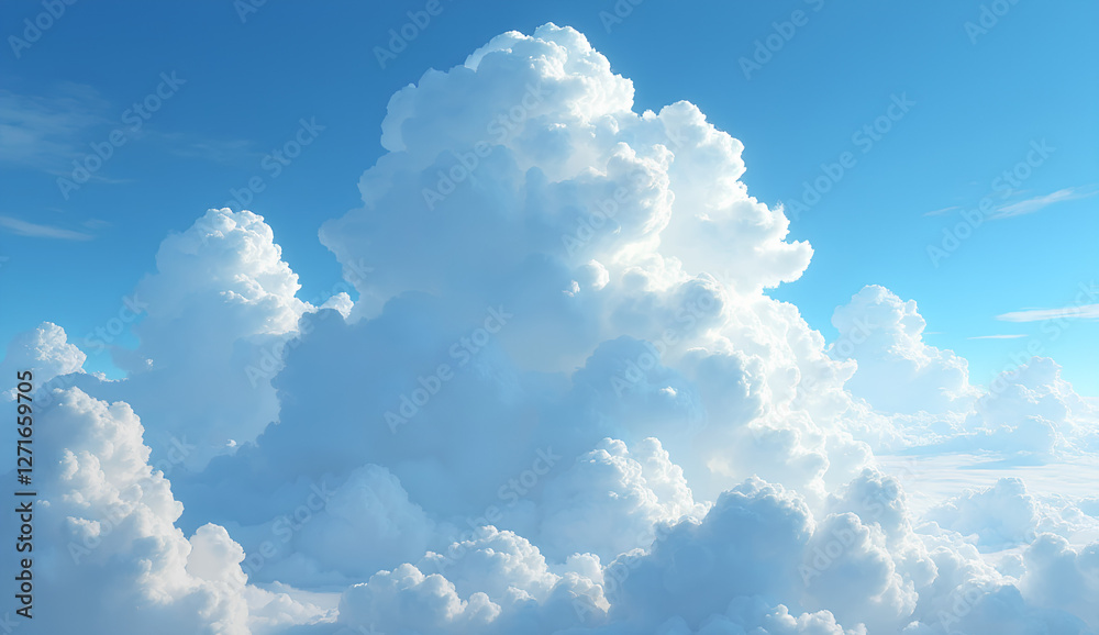 Ultra High-Resolution Image of a Beautiful Sky with Fluffy Cumulus Clouds in Clear Atmosphere Ultra High-Resolution Image of a Beautiful Sky with Fluffy Cumulus Clouds in Clear Atmosphere
