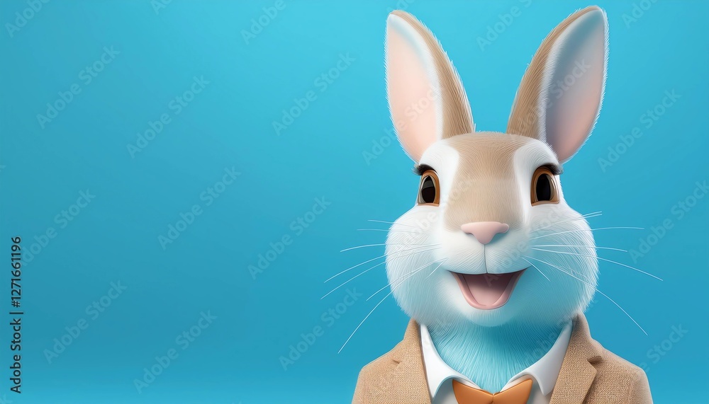 Fototapeta premium easter bunny and eggs - easter card, easter background or easter wallpaper