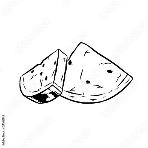 illustration of two pieces of watermelon