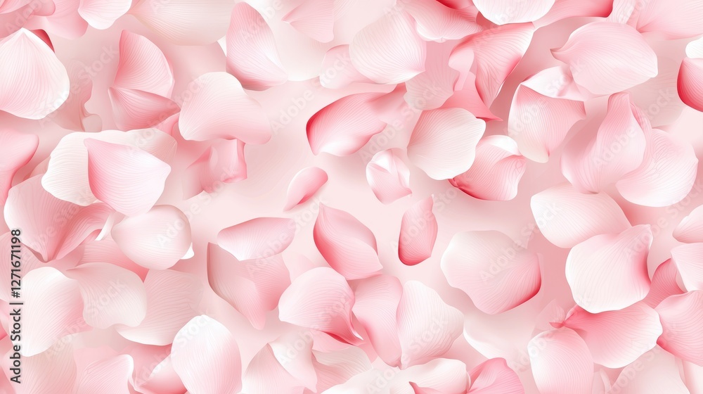Obraz premium Japanese cherry blossoms in full bloom, delicate pink petals falling, soft dreamy spring atmosphere