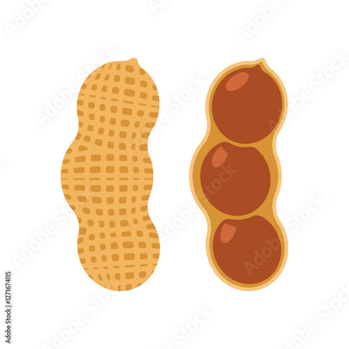 Peanut isolated sign. groundnut symbol