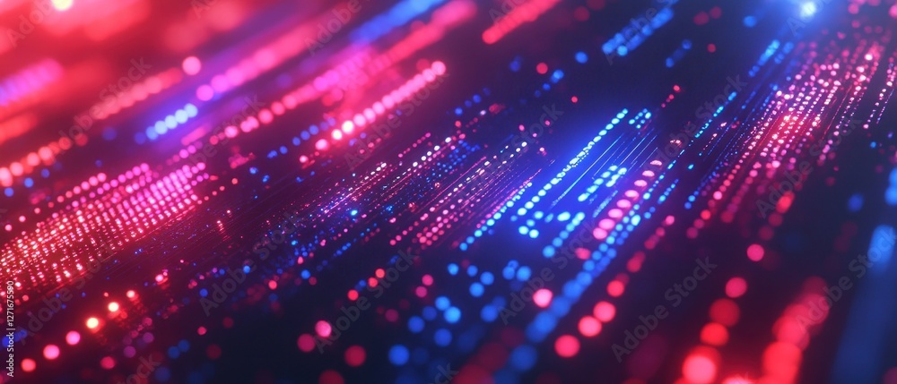 Abstract glowing digital data streams in red and blue. Abstract glowing digital data streams in red and blue.