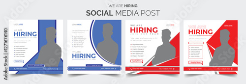 Join our team banners. We are hiring communication poster, help wanted advertising banner with speaker and vacant badge. Hr recruiting hire, vacancy job offer isolated vector signs set