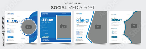 Join our team banners. We are hiring communication poster, help wanted advertising banner with speaker and vacant badge. Hr recruiting hire, vacancy job offer isolated vector signs set