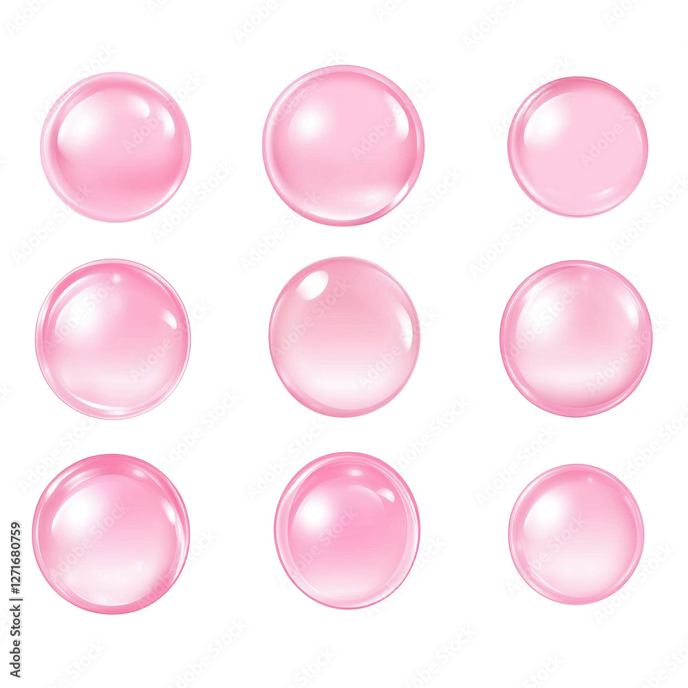 set of pink crystal ball isolated on transparent png set of pink crystal ball isolated on transparent png