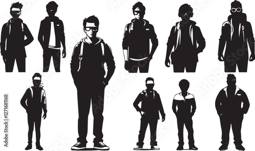 Male geeks Silhouettes Collection