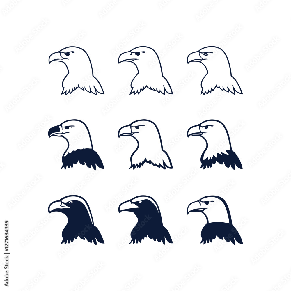 Naklejka premium Eagle Silhouette Vector Pack