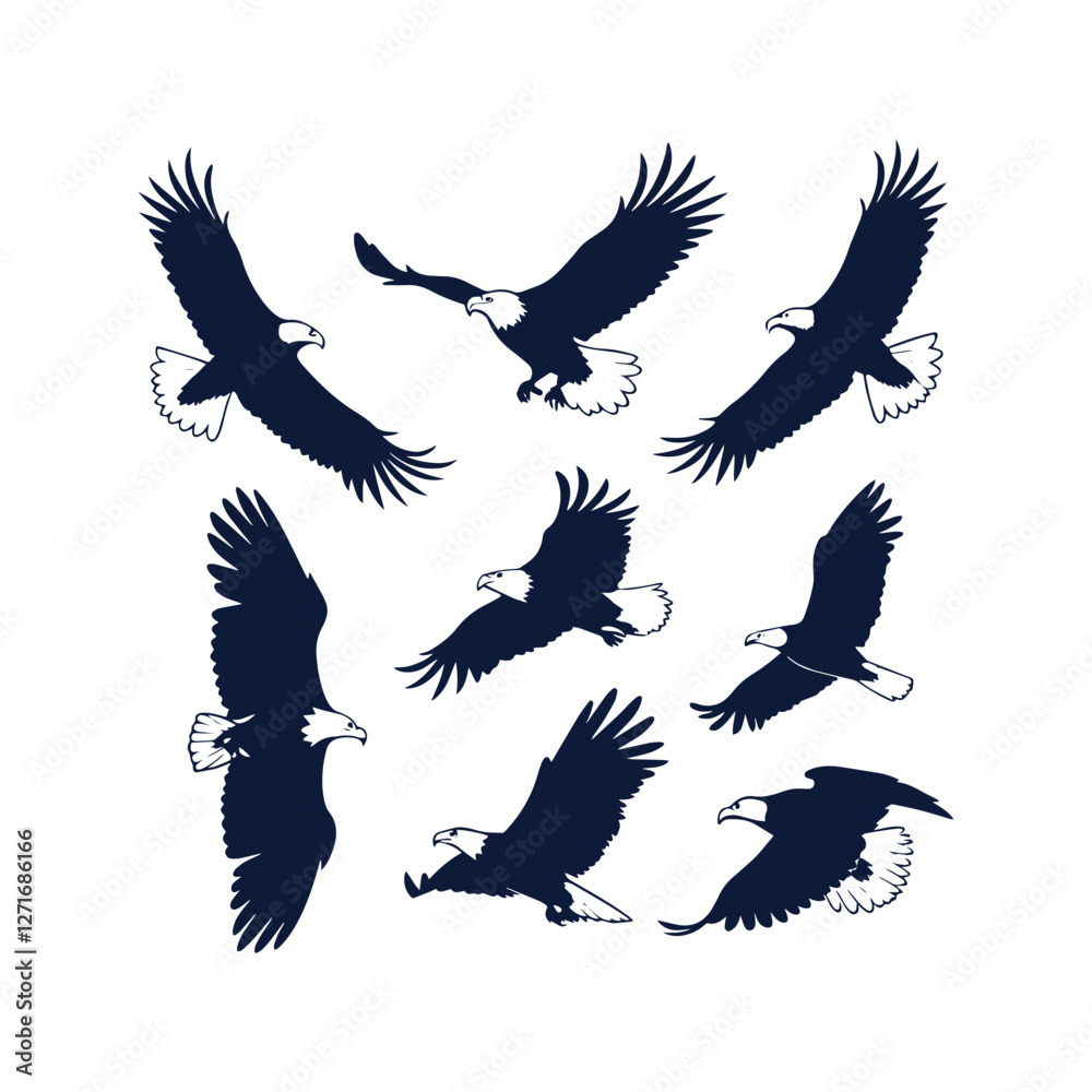 Obraz premium Eagle Silhouette Vector Collection