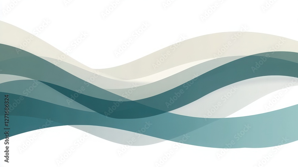Fototapeta premium Abstract sea wave gradient background, turquoise and beige color palette