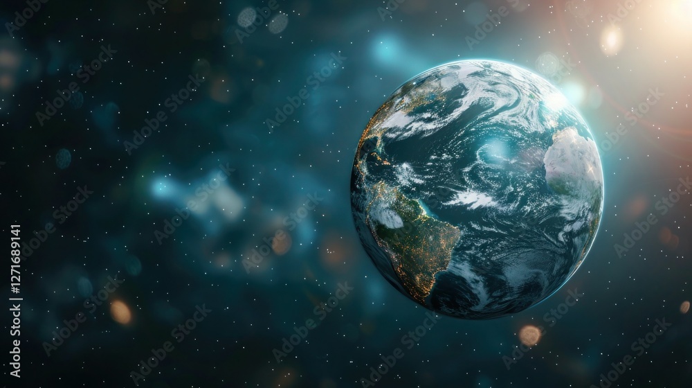 Obraz premium interactive software depicting a digital twin of Earth, being used to predict and adapt to climate related events