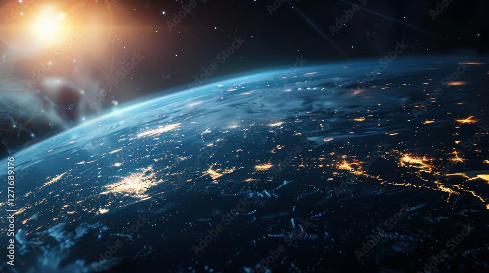 Obraz premium interactive software depicting a digital twin of Earth, being used to predict and adapt to climate related events