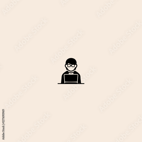 Programmer icon flat vector design. 